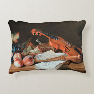 Still Life with a Violin fine art Decorative Cushion