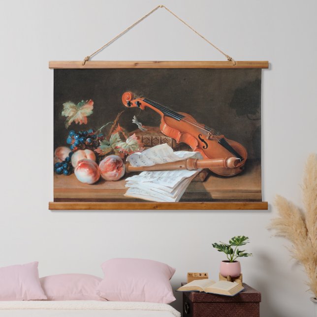 Still Life with a Violin fine art Hanging Tapestry (Bedroom)