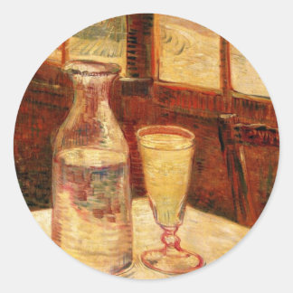 Still Life with Absinthe by Vincent van Gogh Classic Round Sticker
