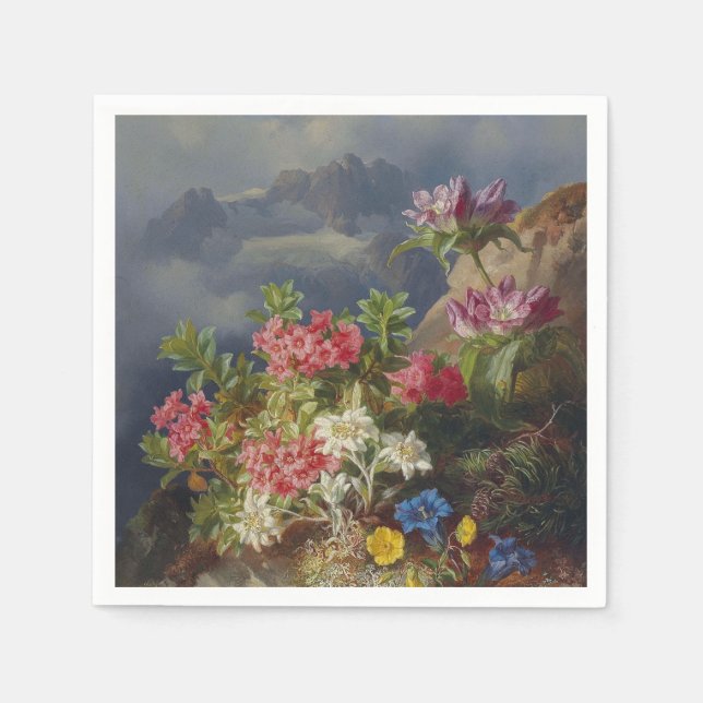 Still Life with Alpine Flowers – Andreas Lach Napkin (Front)