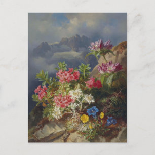 Still Life with Alpine Flowers by Andreas Lach Postcard