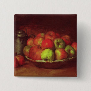 Still Life with Apples and a Pomegranate 15 Cm Square Badge