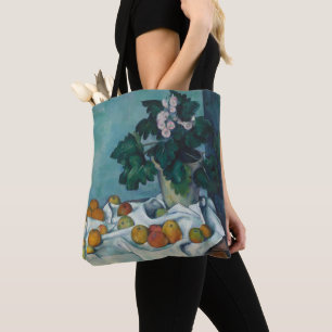 Still Life with Apples and a Pot of Primroses Tote Bag