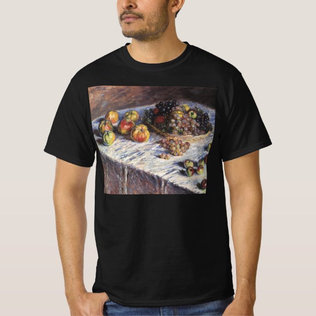 Still Life with Apples and Grapes by Claude Monet T-Shirt (Front)