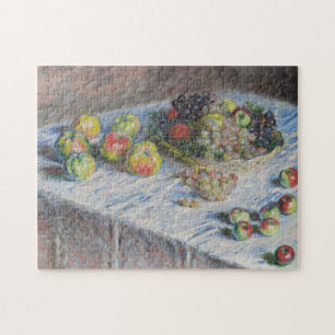 Still Life with Apples and Grapes Monet Fine Art Jigsaw Puzzle