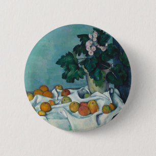 Still Life with Apples and Primroses Paul Cézanne 6 Cm Round Badge