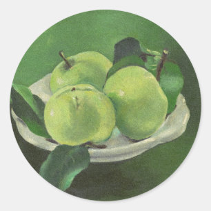 Still life with apples by Mikulas Galanda Classic Round Sticker