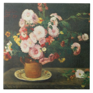 Still life with asters tile