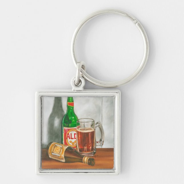 Still Life with Beer by Jennifer Goldberger Key Ring (Front)