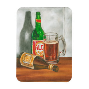 Still Life with Beer by Jennifer Goldberger Magnet