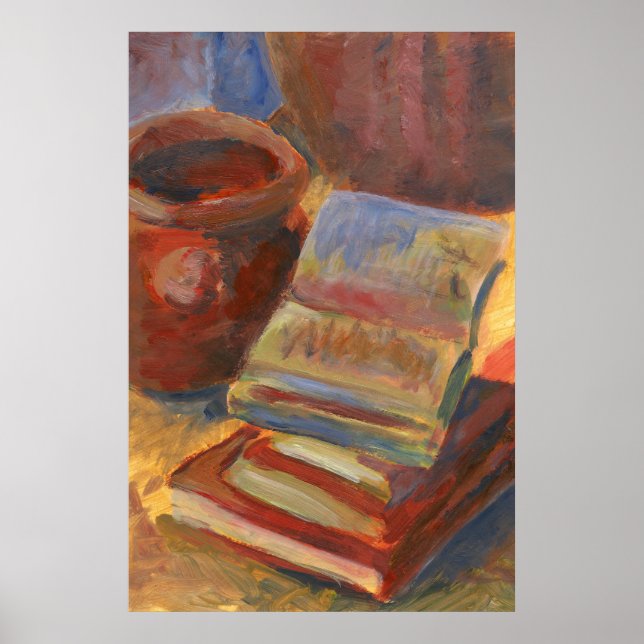 Still life with Books to Read Painting Poster (Front)
