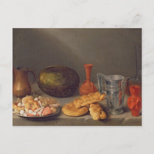 Still life with bread, 1648 postcard (Front)
