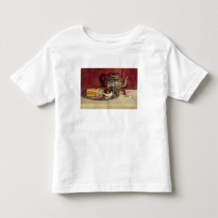 Still Life with Cakes and a Silver Teapot (oil on Toddler T-Shirt
