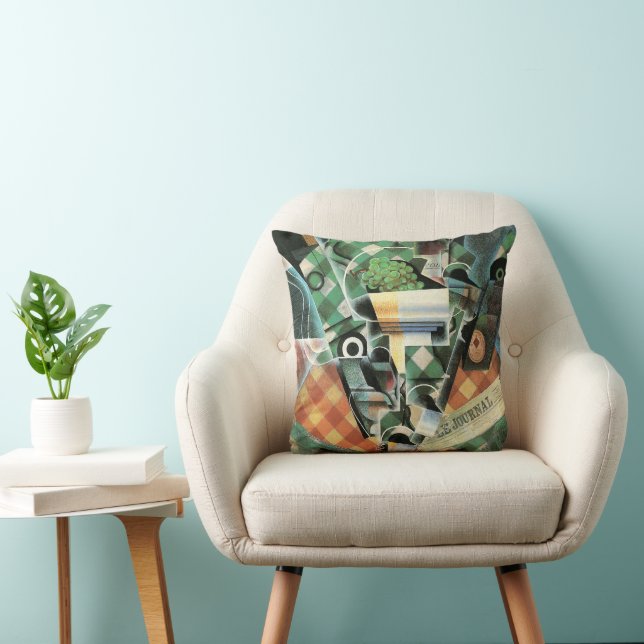 Still Life with Checked Tablecloth by Juan Gris Cushion (Chair)