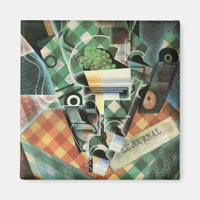 Still Life with Checked Tablecloth by Juan Gris Magnet (Front)
