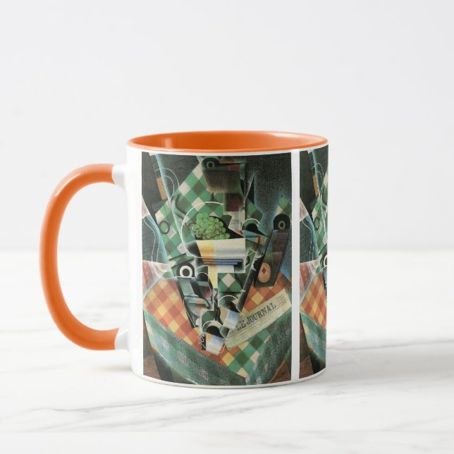 Still Life with Checked Tablecloth by Juan Gris Mug (Left)
