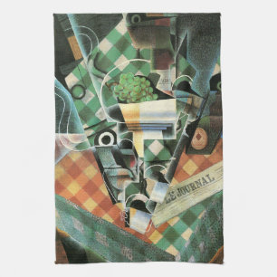 Still Life with Checked Tablecloth by Juan Gris Tea Towel