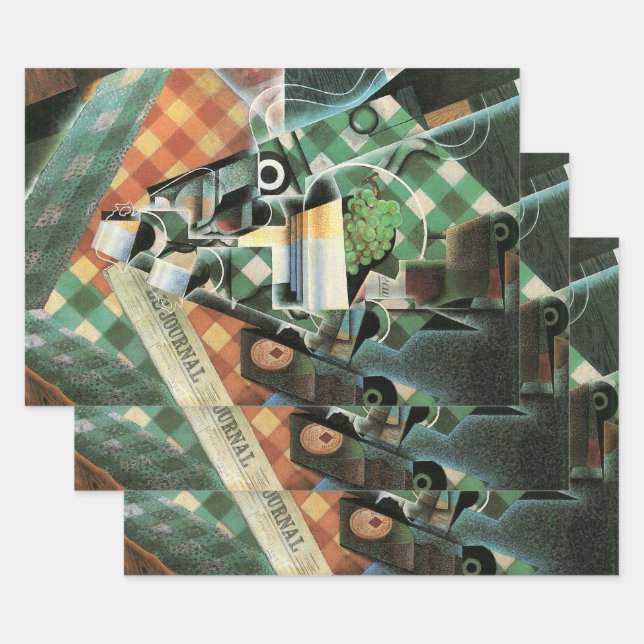 Still Life with Checked Tablecloth by Juan Gris Wrapping Paper Sheet (Set)