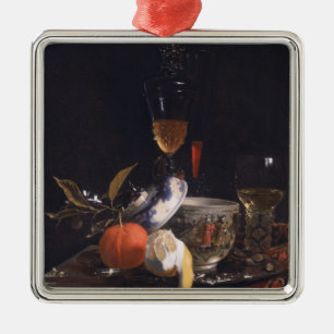 Still Life with Chinese Sugar Jar Metal Tree Decoration