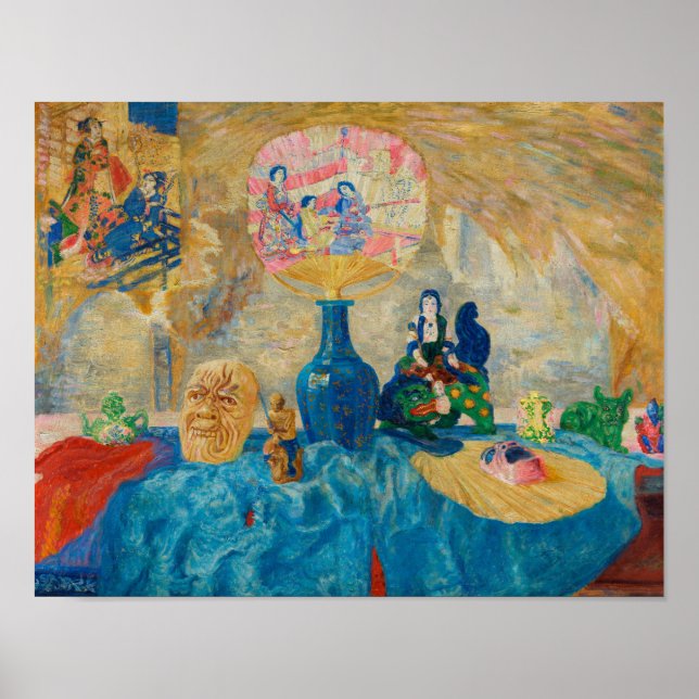 Still Life with Chinoiseries by James Ensor Poster (Front)