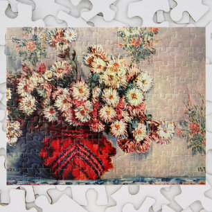 Still life with Chrysanthemums by Claude Monet Jigsaw Puzzle