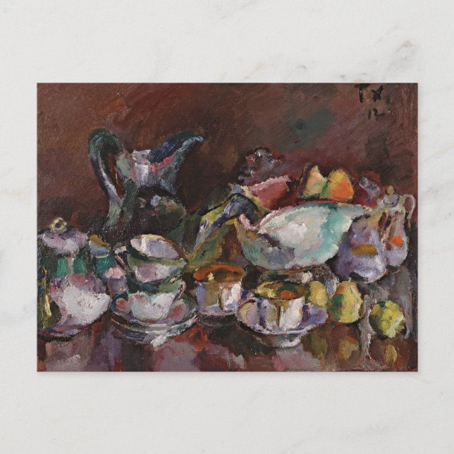 Still Life with Coffee Cups | Anton Faistauer Postcard (Front)