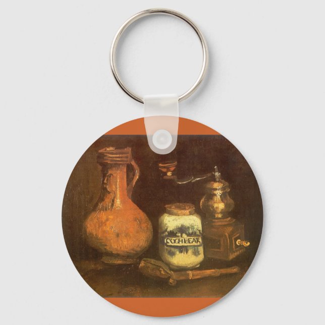 Still Life with Coffee Mill by Vincent van Gogh Key Ring (Front)