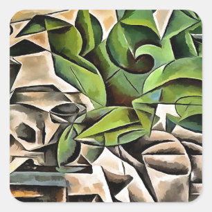 Still life with Cranium Geometric Vanitas Art Square Sticker