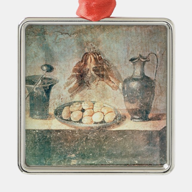 Still life with eggs and thrushes metal ornament (Front)