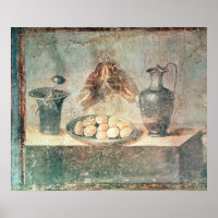 Still life with eggs and thrushes