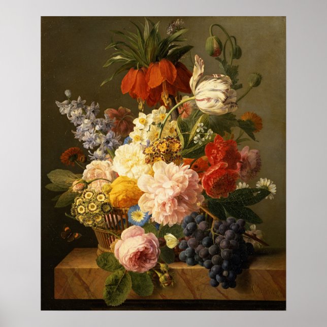 Still Life with Flowers and Fruit, 1827 Poster (Front)