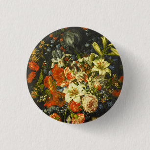 Still Life with Flowers and Fruit  3 Cm Round Badge