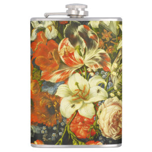 Still Life with Flowers and Fruit  Hip Flask