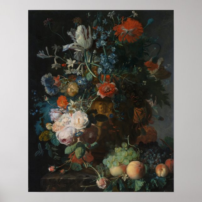 Still Life with Flowers and Fruit Jan van Huysum Poster (Front)