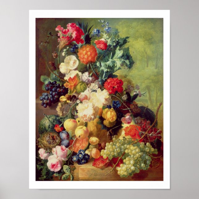 Still Life with Flowers and Fruit Poster (Front)