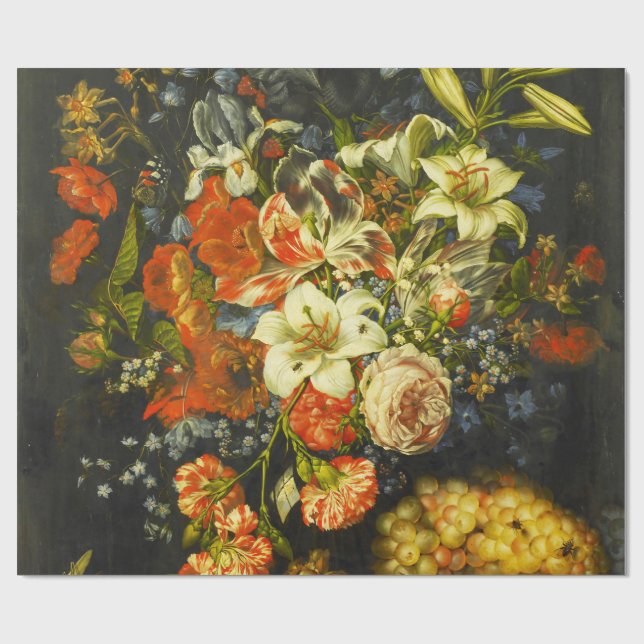 Still Life with Flowers and Fruit  Wrapping Paper (Flat)