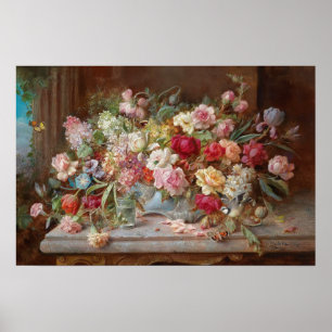 Still Life with Flowers by Hans Zatzka - poster