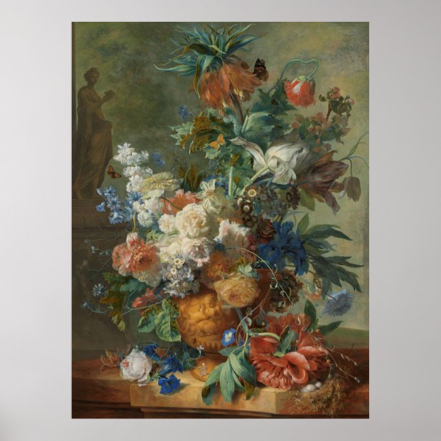 Still life with Flowers by Jan van Huysum Poster (Front)
