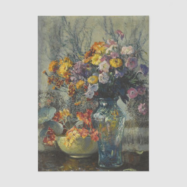 Still Life with Flowers by Matilda Browne Tissue Paper (Front)