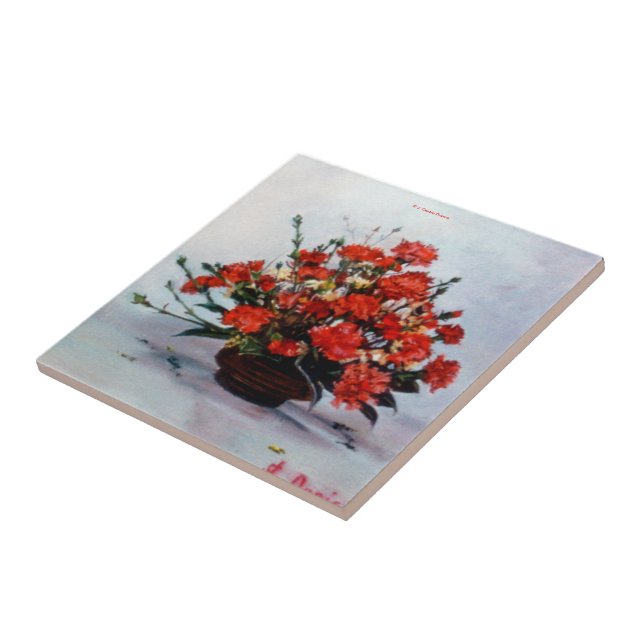 Still Life with Flowers Ceramic Tile (Side)