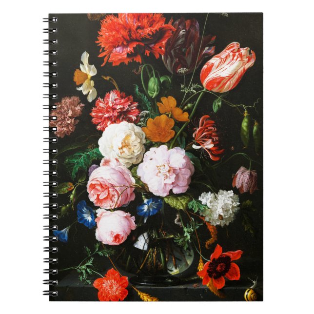 Still Life with Flowers in a Glass Vase Classic Notebook (Front)