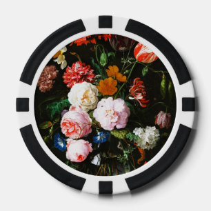 Still Life with Flowers in a Glass Vase Classic Poker Chips