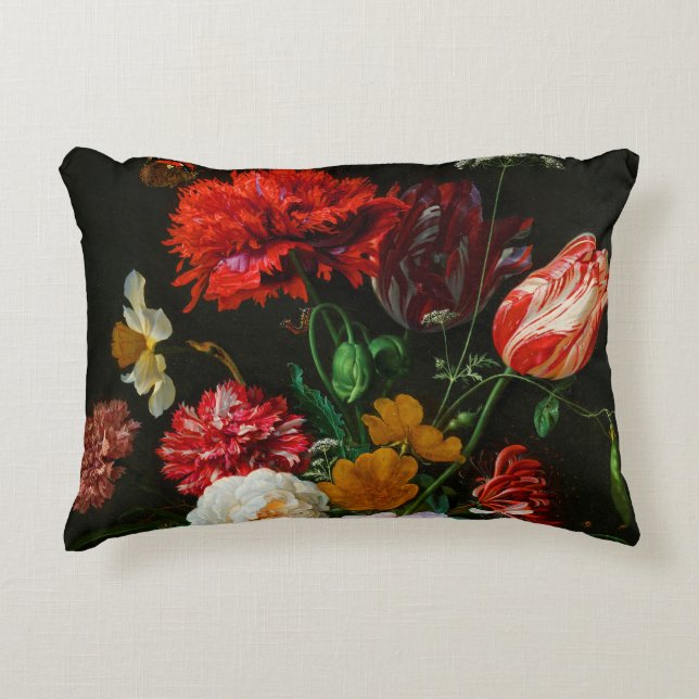 Still Life with Flowers in a Glass Vase  Decorative Cushion (Front)