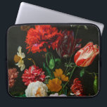 Still Life with Flowers in a Glass Vase  Laptop Sleeve<br><div class="desc">Still Life with Flowers in a Glass Vase(1650 - 1683) by Jan Davidsz Postcard. This picture shows a bunch of red white and pink flowers with a cat.</div>