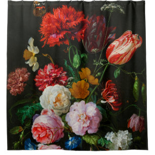 Still Life with Flowers in a Glass Vase  Shower Curtain