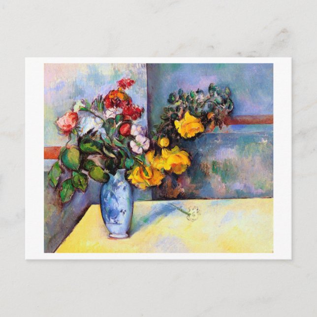 Still Life with Flowers in a Vase, Paul Cezanne Postcard (Front)