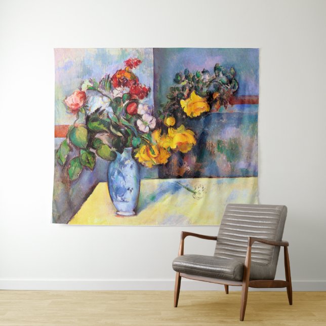 Still Life with Flowers in a Vase, Paul Cezanne Tapestry (In Situ (Horizontal))