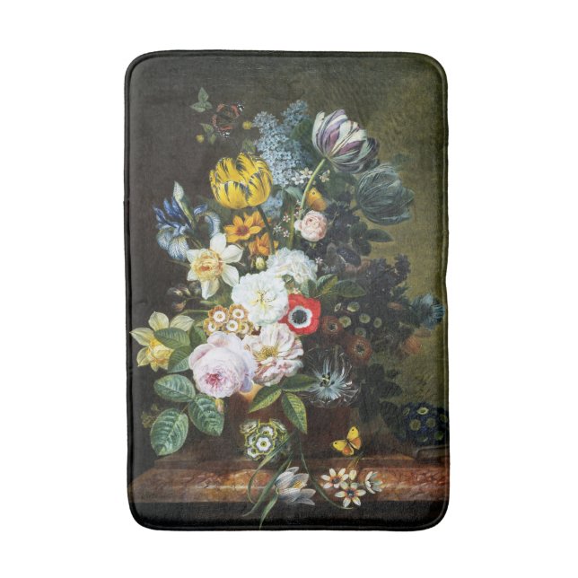 Still Life with Flowers painting Bath Mat (Front Vertical)