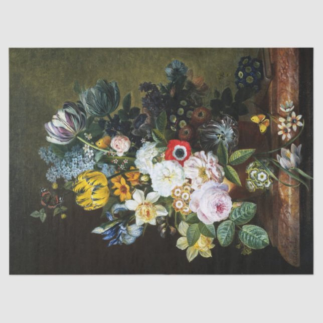Still Life with Flowers painting Tissue Paper (Front)