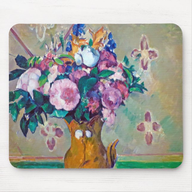 Still Life with Flowers, Paul Cezanne Mouse Pad (Front)